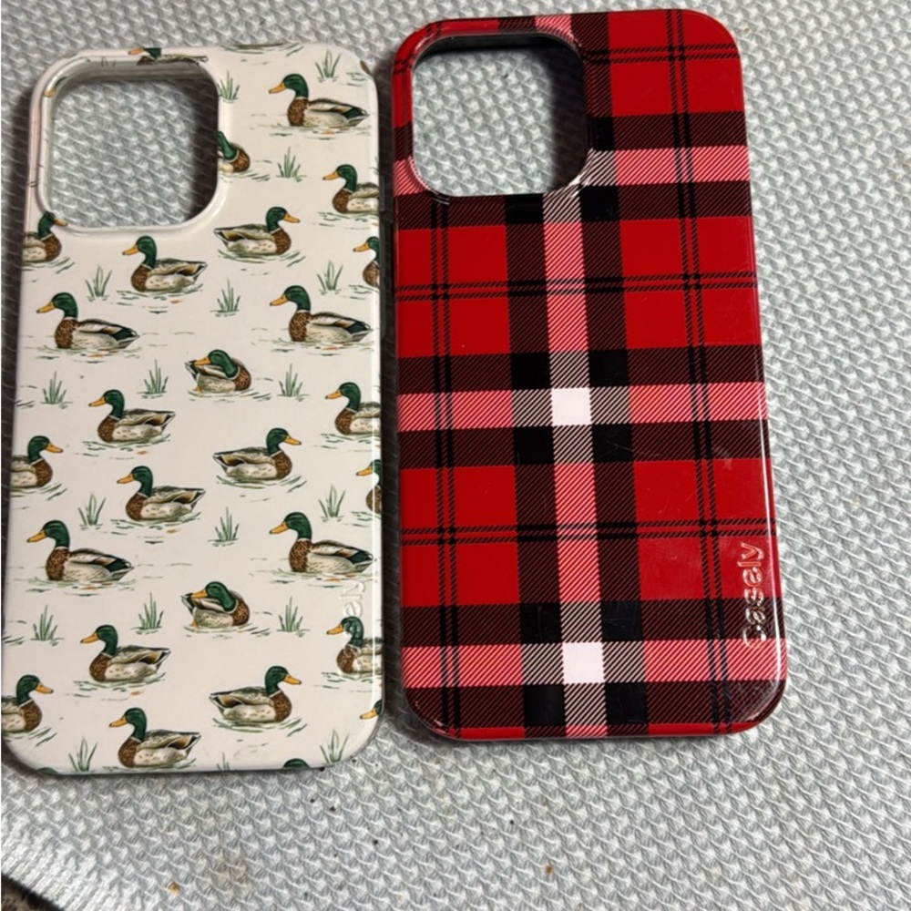 Casely Red Plaid and Duck Pattern Phone Cases
